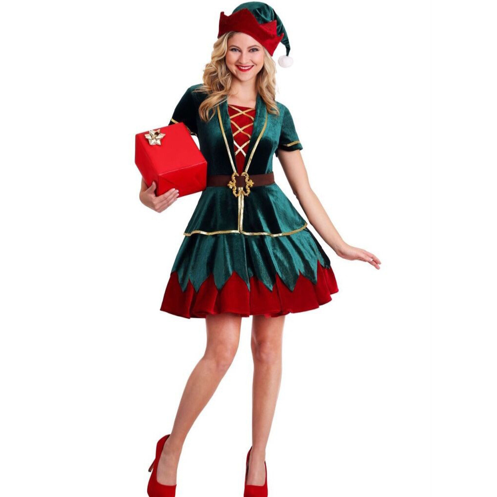 FC157 Womens Deluxe Holiday Elf Costume